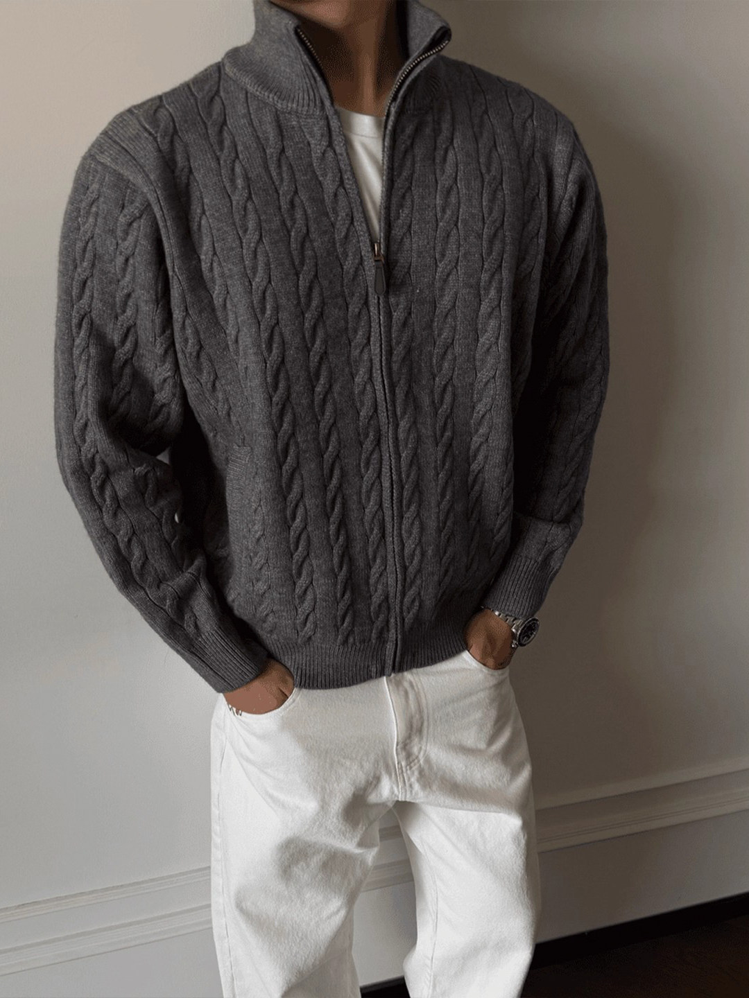 Mens Fashion Style Images - Fur Collar Pullovers Anime Mens Graphic
