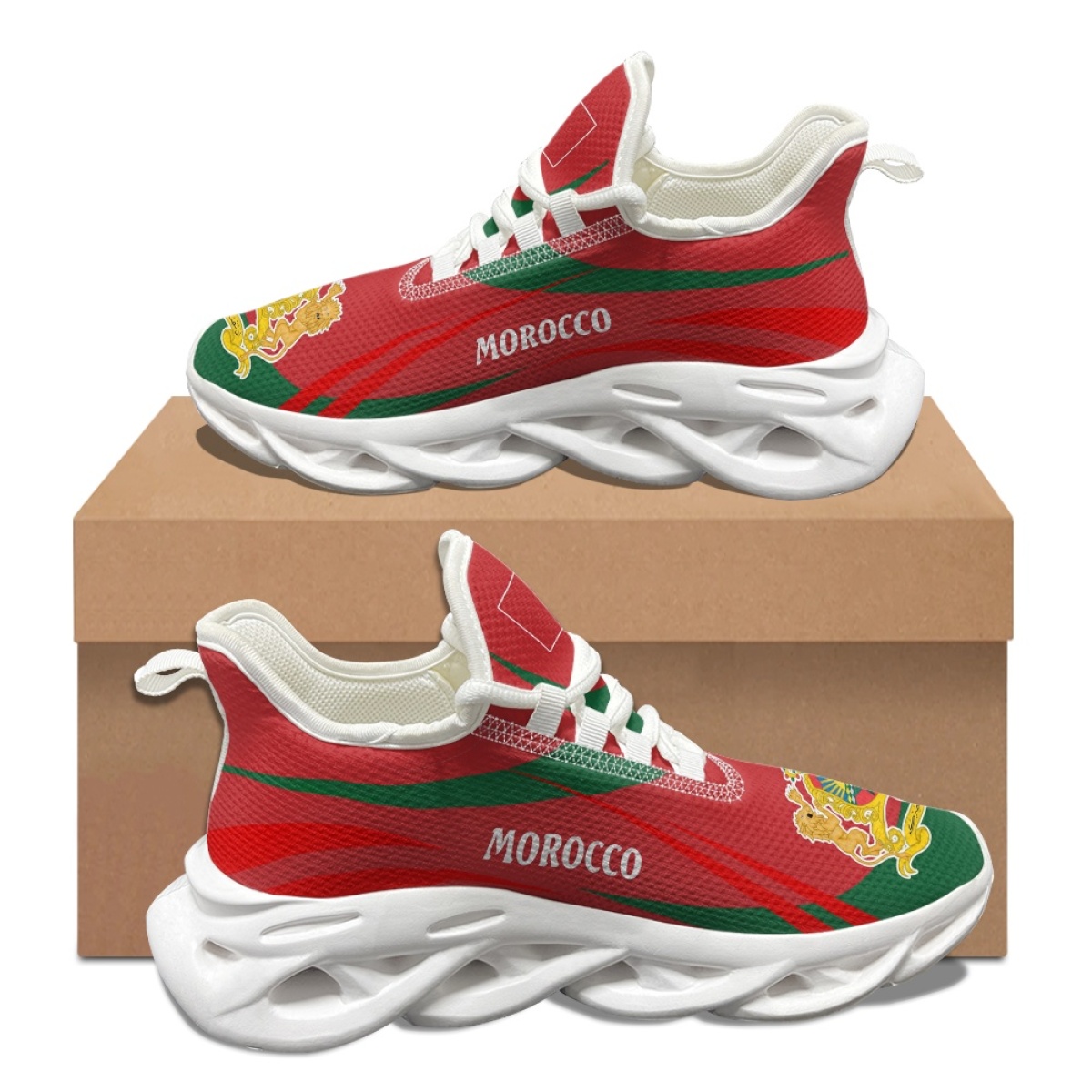 Mens Fashion Style Images - New Morocco State Flag Medal Pattern