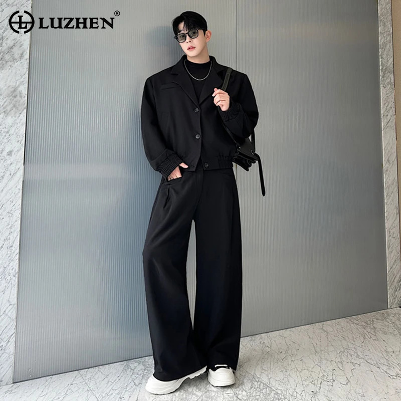 Jacket Mens Fashion - LUZHEN Spring Blazer Neck Casual Jacket
