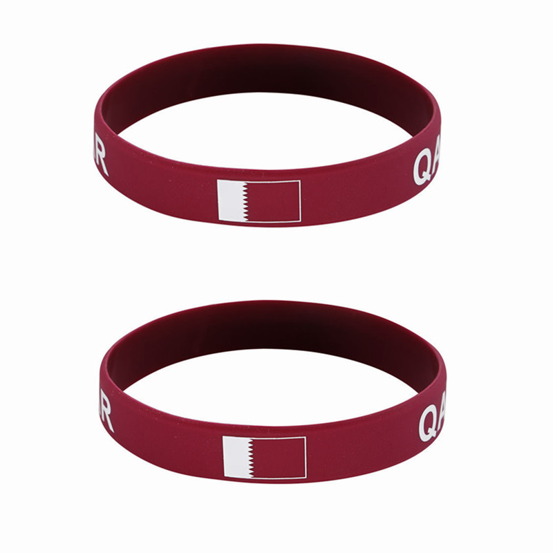 Men'S Fashion Qatar - 2pcs Qatar Flag Silicone Bracelets Sports