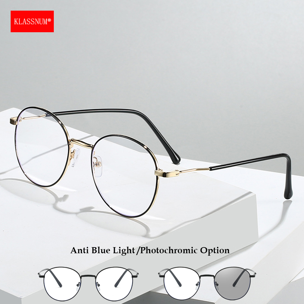 Men'S Fashion Glasses 2026 - KLASSNUM Photochromic Eyepiece Vintage Round Metal