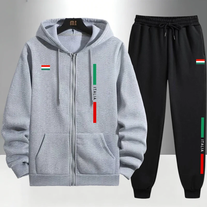 Mens Fashion Urban - Italy Fashion Men's Set Zipper Outerwear