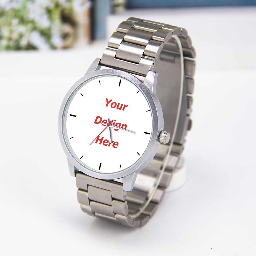 Mens Fashion In 40S - Silver Alloy Watch Case Customize Watch