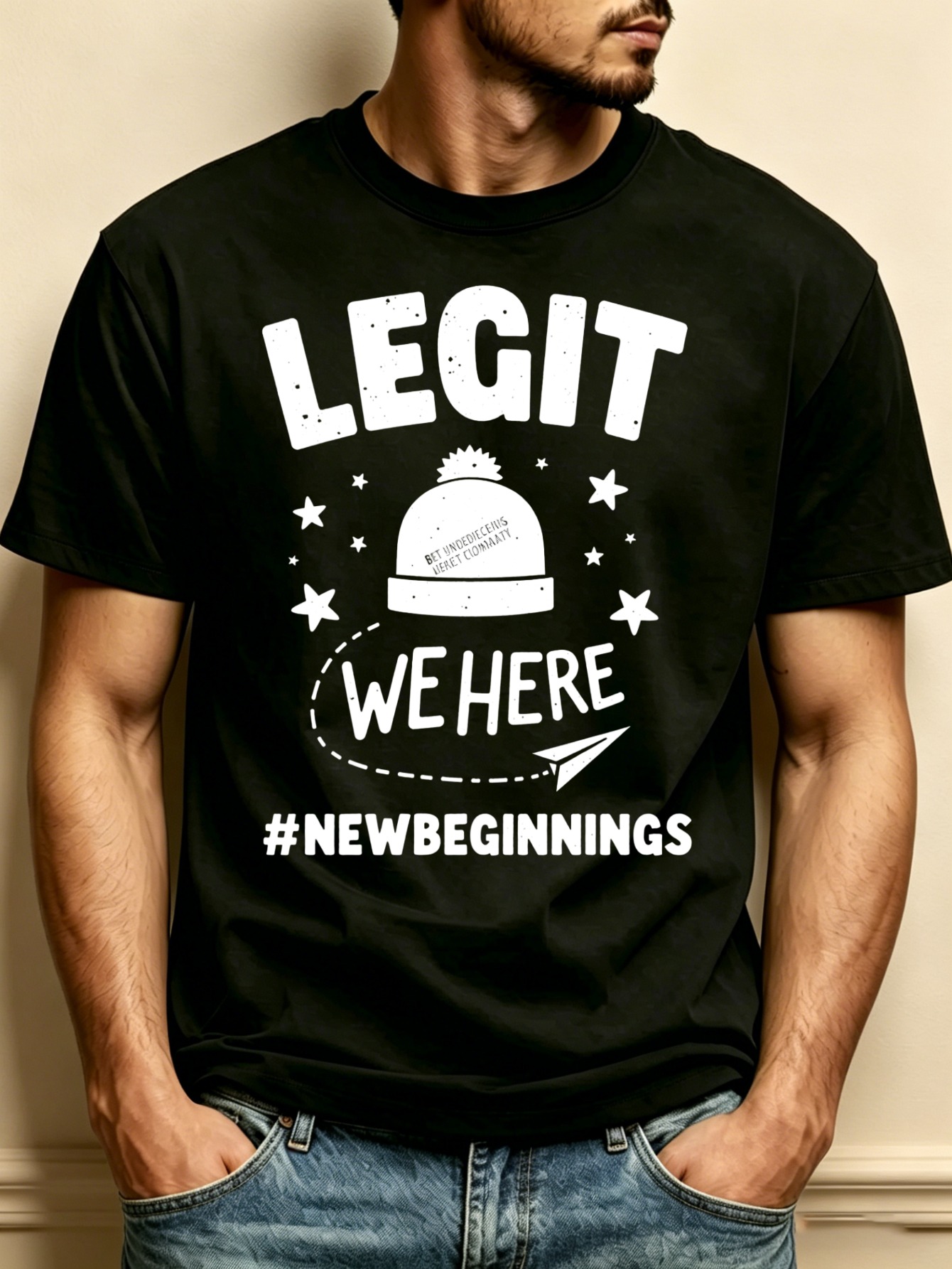 Mens Fashion Hashtags - Casual Street Style Men's Crew Neck