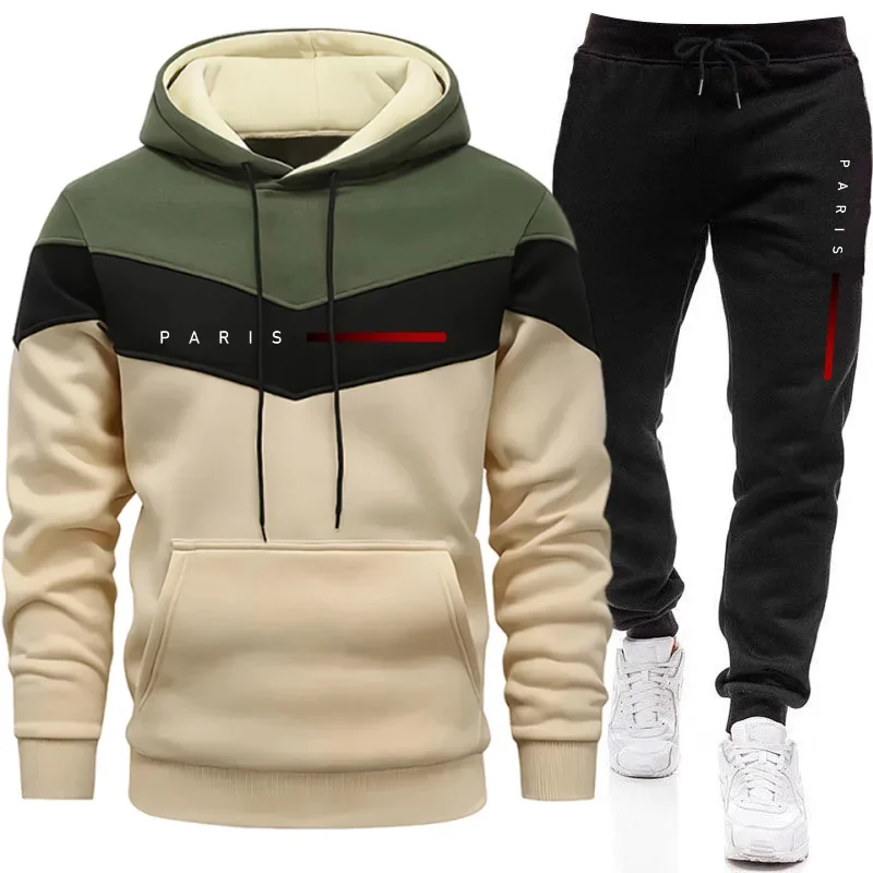 Mens Fashion Urban - Paris Fashion Men's Hoodies Set Daily