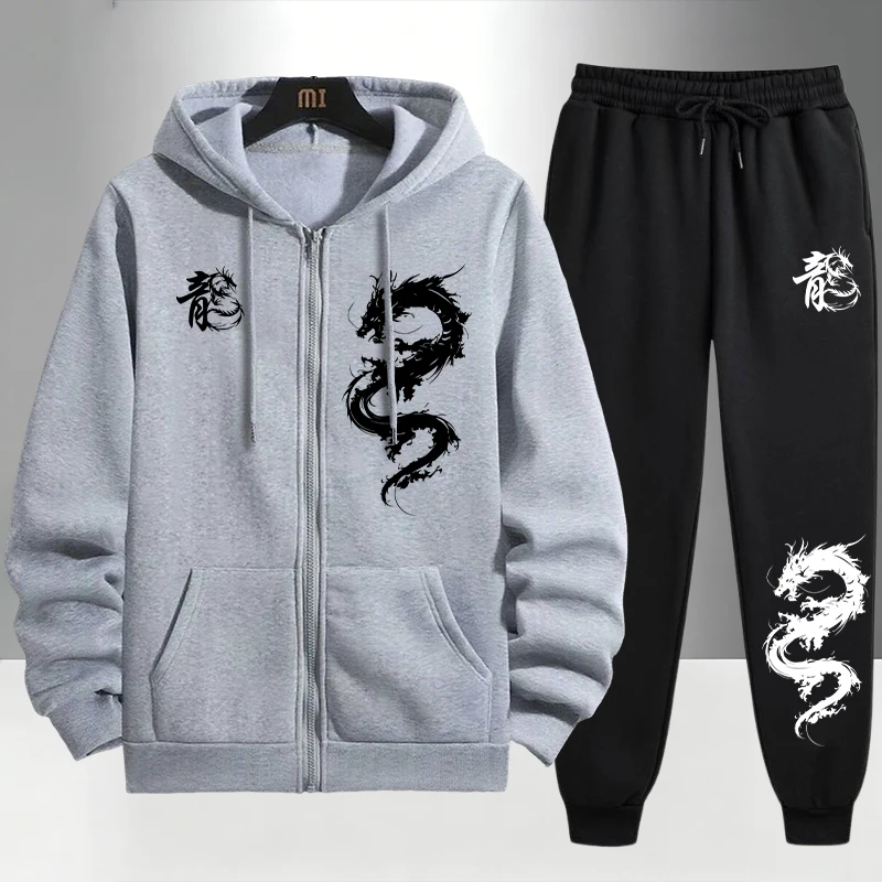 Chinese Dragon Print Tracksuit - đánh giá và giá Mens Fashion Urban