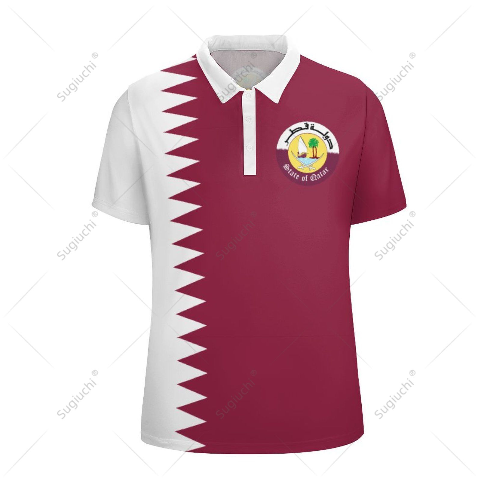 Unisex Polo Shirt Qatar Flag 3 - đánh giá và giá Men'S Fashion Qatar