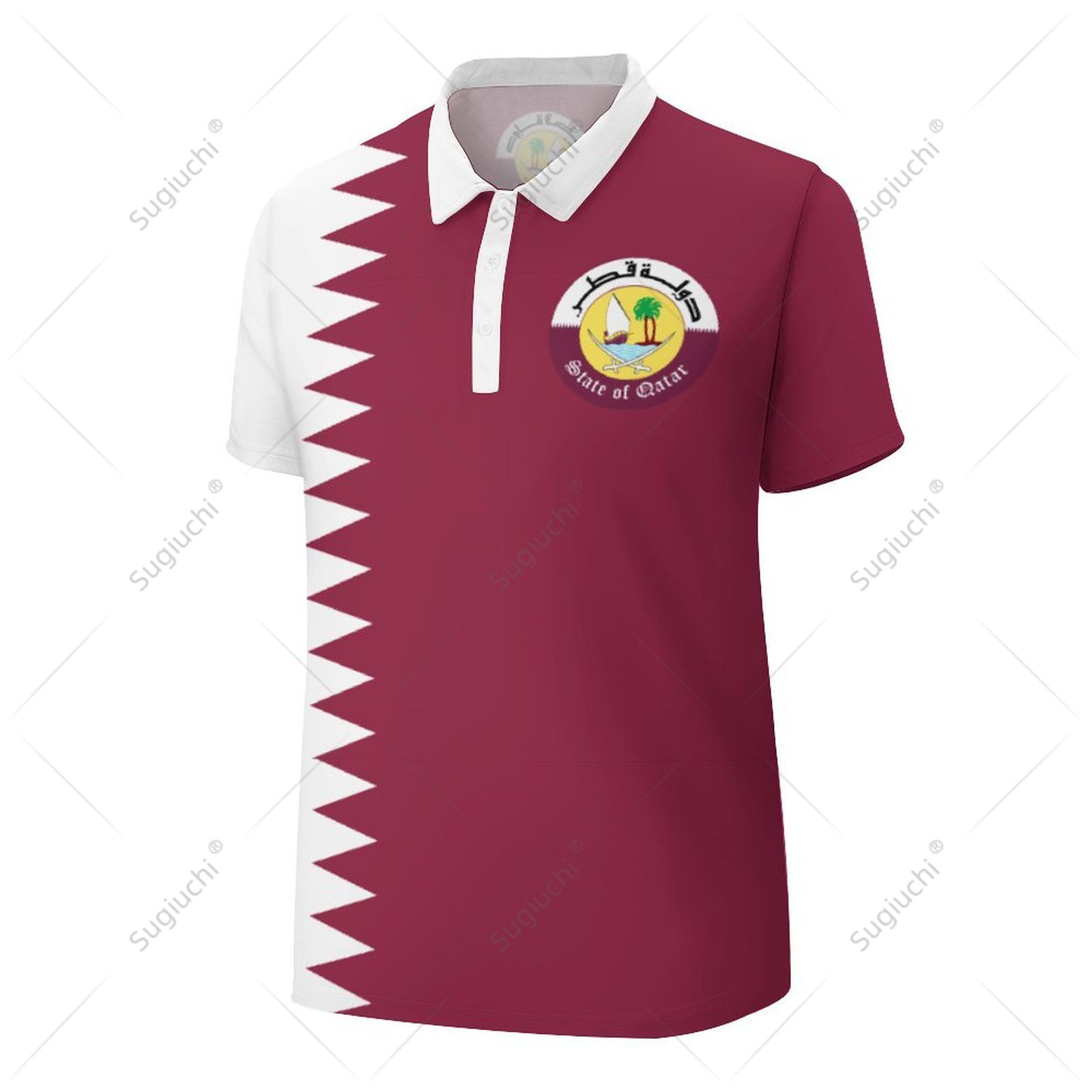 Unisex Polo Shirt Qatar Flag 3 - đánh giá và giá Men'S Fashion Qatar