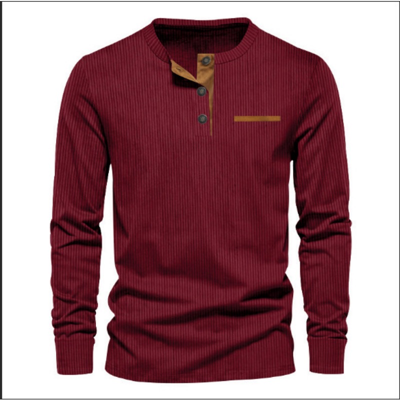 Men's Corduroy Henley Neck Lon - đánh giá và giá Men'S Fashion 2025