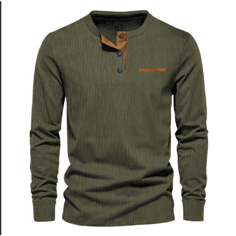 Men's Corduroy Henley Neck Lon - đánh giá và giá Men'S Fashion 2025