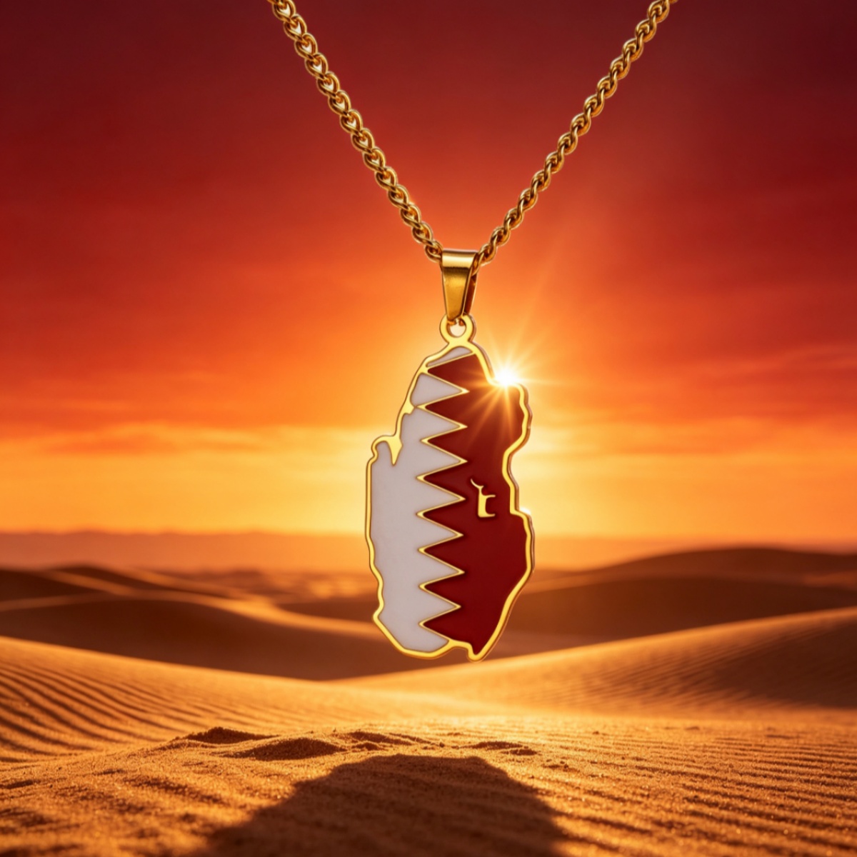 Drip Oil Qatar Map Necklace Fo - đánh giá và giá Men'S Fashion Qatar