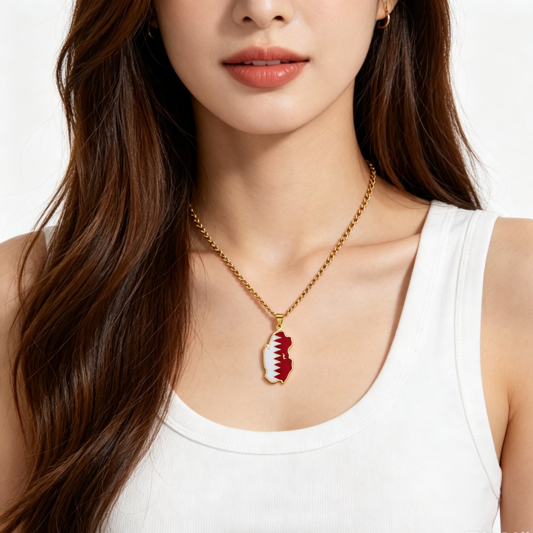 Drip Oil Qatar Map Necklace Fo - đánh giá và giá Men'S Fashion Qatar